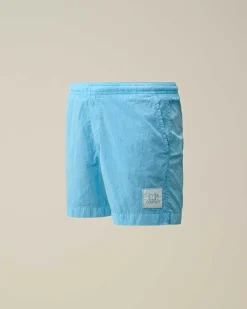 C.P. Company U16 Chrome-R Logo Swim Shorts Niagara-Blue Cheap