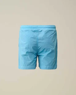 C.P. Company U16 Chrome-R Logo Swim Shorts Niagara-Blue Cheap