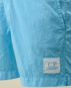 C.P. Company U16 Chrome-R Logo Swim Shorts Niagara-Blue Flash Sale