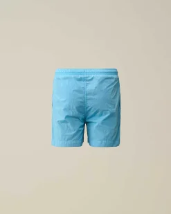 C.P. Company U16 Chrome-R Logo Swim Shorts Niagara-Blue Best Sale
