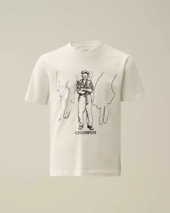 C.P. Company U16 Cotton Jersey 30/1 British Sailor T-Shirt Gauze White Store
