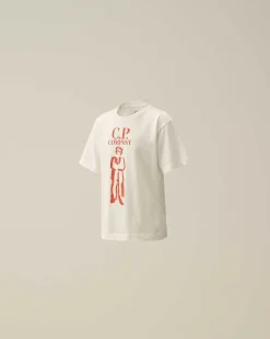 C.P. Company U16 Cotton Jersey 30/1 British Sailor T-Shirt Gauze White Clearance