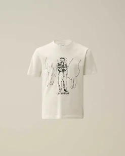 C.P. Company U16 Cotton Jersey 30/1 British Sailor T-Shirt Gauze White Fashion