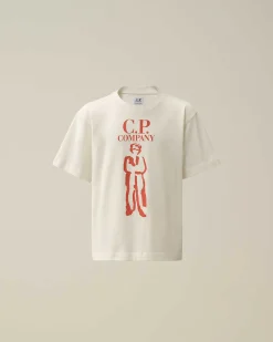 C.P. Company U16 Cotton Jersey 30/1 British Sailor T-Shirt Gauze White Best
