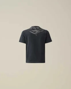 C.P. Company U16 Cotton Jersey 30/1 Goggle T-Shirt Total Eclipse-Blue Outlet