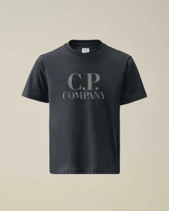 C.P. Company U16 Cotton Jersey 30/1 Goggle T-Shirt Total Eclipse-Blue Clearance
