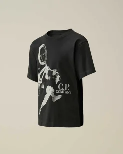 C.P. Company U16 Cotton Jersey 30/1 Graphic T-Shirt Black Hot
