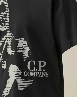 C.P. Company U16 Cotton Jersey 30/1 Graphic T-Shirt Black Hot