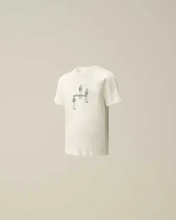 C.P. Company U16 Cotton Jersey 30/1 Graphic T-Shirt Gauze White Online