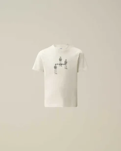 C.P. Company U16 Cotton Jersey 30/1 Graphic T-Shirt Gauze White Online