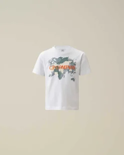 C.P. Company U16 Cotton Jersey 30/1 Graphic T-Shirt White New
