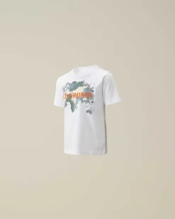 C.P. Company U16 Cotton Jersey 30/1 Graphic T-Shirt White New