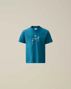 C.P. Company U16 Cotton Jersey 30/1 Graphic T-Shirt Ink Blue Discount
