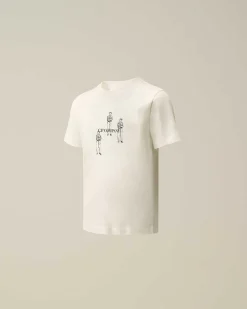 C.P. Company U16 Cotton Jersey 30/1 Graphic T-Shirt Gauze White Shop