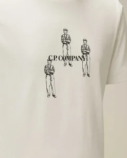 C.P. Company U16 Cotton Jersey 30/1 Graphic T-Shirt Gauze White Shop