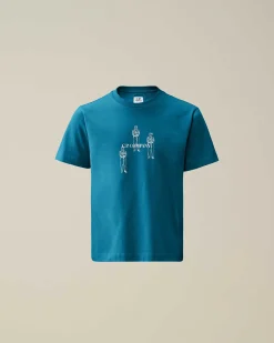 C.P. Company U16 Cotton Jersey 30/1 Graphic T-Shirt Ink Blue Best Sale