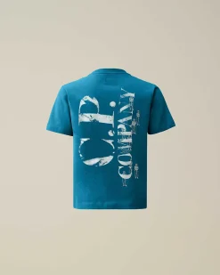 C.P. Company U16 Cotton Jersey 30/1 Graphic T-Shirt Ink Blue Best Sale