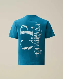 C.P. Company U16 Cotton Jersey 30/1 Graphic T-Shirt Ink Blue New