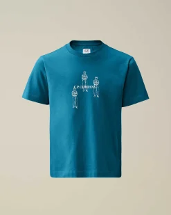 C.P. Company U16 Cotton Jersey 30/1 Graphic T-Shirt Ink Blue New