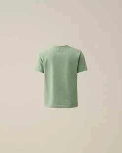 C.P. Company U16 Cotton Jersey 30/1 Label Style Logo T-Shirt Green Bay Online