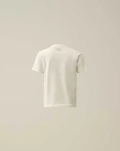 C.P. Company U16 Cotton Jersey 30/1 Label Style Logo T-Shirt Gauze White Shop