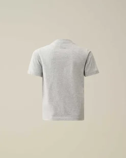 C.P. Company U16 Cotton Jersey 30/1 Label Style Logo T-Shirt Grey Melange Sale