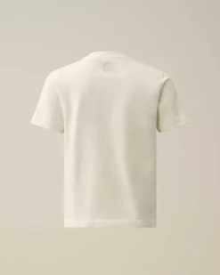C.P. Company U16 Cotton Jersey 30/1 Label Style Logo T-Shirt Gauze White Best