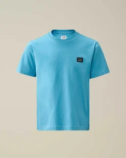 C.P. Company U16 Cotton Jersey 30/1 Logo T-Shirt Niagara-Blue New