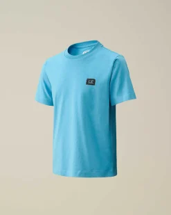 C.P. Company U16 Cotton Jersey 30/1 Logo T-Shirt Niagara-Blue New