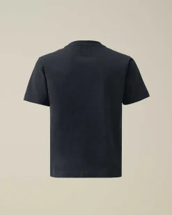 C.P. Company U16 Cotton Jersey 30/1 Logo T-Shirt Total Eclipse-Blue Outlet