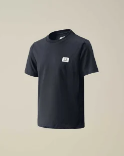 C.P. Company U16 Cotton Jersey 30/1 Logo T-Shirt Total Eclipse-Blue Outlet