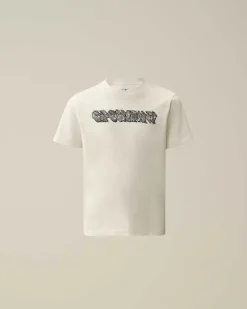 C.P. Company U16 Cotton Jersey 30/1 Logo T-Shirt Gauze White Cheap