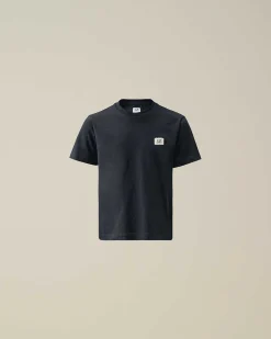 C.P. Company U16 Cotton Jersey 30/1 Logo T-Shirt Total Eclipse-Blue Hot