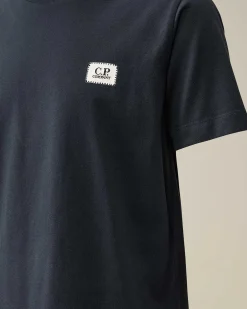 C.P. Company U16 Cotton Jersey 30/1 Logo T-Shirt Total Eclipse-Blue Hot
