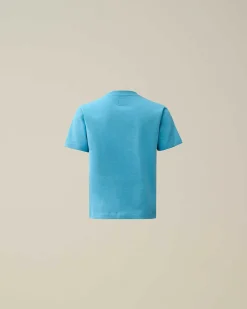 C.P. Company U16 Cotton Jersey 30/1 Logo T-Shirt Niagara-Blue Cheap