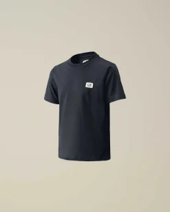 C.P. Company U16 Cotton Jersey 30/1 Logo T-Shirt Total Eclipse-Blue Shop