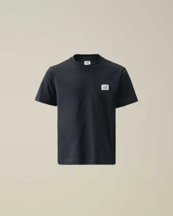 C.P. Company U16 Cotton Jersey 30/1 Logo T-Shirt Total Eclipse-Blue Shop