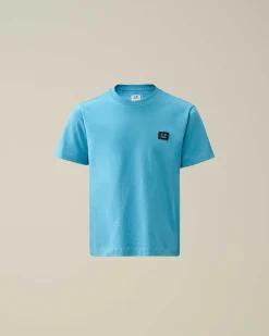 C.P. Company U16 Cotton Jersey 30/1 Logo T-Shirt Niagara-Blue Discount