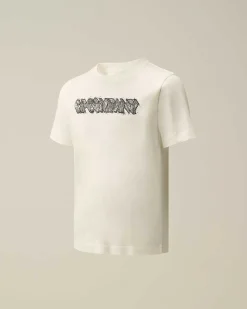 C.P. Company U16 Cotton Jersey 30/1 Logo T-Shirt Gauze White Sale