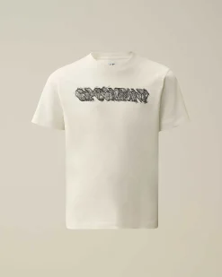 C.P. Company U16 Cotton Jersey 30/1 Logo T-Shirt Gauze White Sale