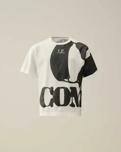C.P. Company U16 Cotton Jersey 30/1 Oversized Graphic T-Shirt Gauze White Fashion