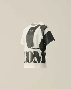 C.P. Company U16 Cotton Jersey 30/1 Oversized Graphic T-Shirt Gauze White Fashion