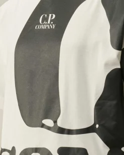 C.P. Company U16 Cotton Jersey 30/1 Oversized Graphic T-Shirt Gauze White Sale