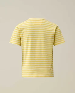 C.P. Company U16 Cotton Jersey 30/1 Striped T-Shirt Sulphur-Yellow Store