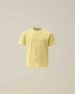 C.P. Company U16 Cotton Jersey 30/1 Striped T-Shirt Sulphur-Yellow Best