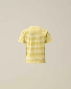 C.P. Company U16 Cotton Jersey 30/1 Striped T-Shirt Sulphur-Yellow Best