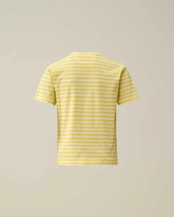 C.P. Company U16 Cotton Jersey 30/1 Striped T-Shirt Sulphur-Yellow Clearance