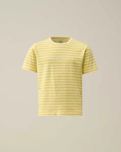 C.P. Company U16 Cotton Jersey 30/1 Striped T-Shirt Sulphur-Yellow Clearance