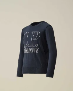 C.P. Company U16 Cotton Logo Knit Total Eclipse-Blue Store