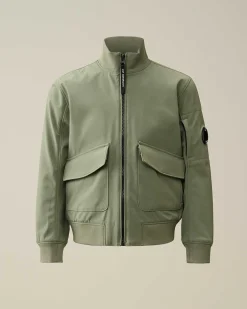 C.P. Company U16 C.P. Shell-R Bomber Jacket Agave Green Outlet